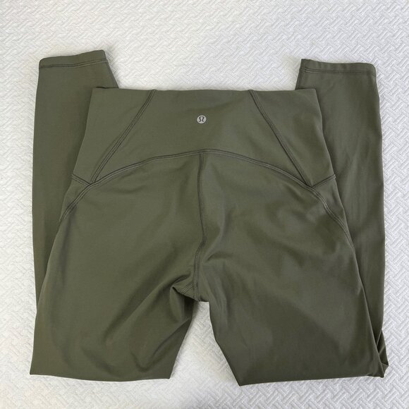 Lululemon Women’s Size 8 Olive Green High Rise Nulu Athleisure Leggings Ankle - Picture 1 of 12